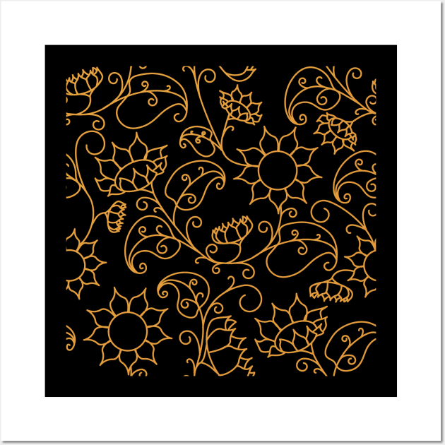 Floral Gold Wall Art by Shop Ovov